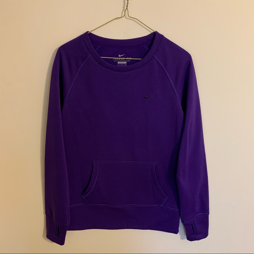 Nike Therma-FIT Pullover Sweatshirt in Purple, Size S